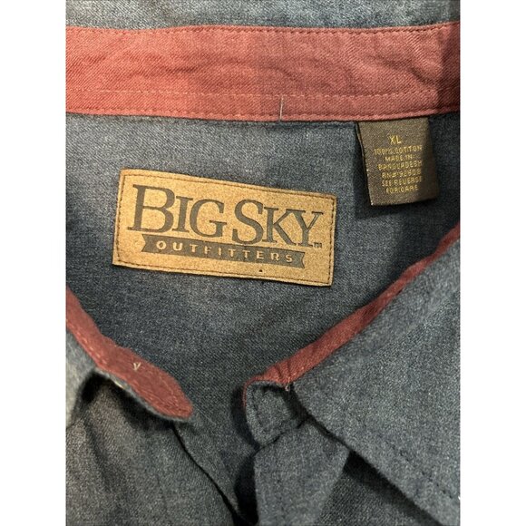 Big Sky Outfitters Shirt Men’s Size XL Gray Long Sleeve Button Up Cotton NEW - Picture 3 of 8